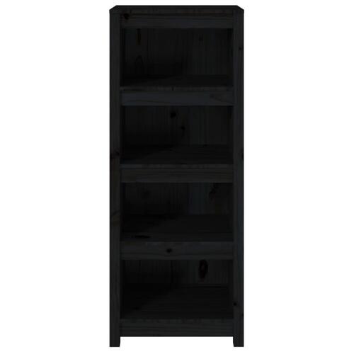 Bogreol 50x35x125,5 cm massivt fyrretræ sort