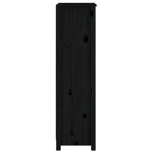 Bogreol 50x35x125,5 cm massivt fyrretræ sort