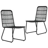 Havestole 2 stk. polyrattan sort