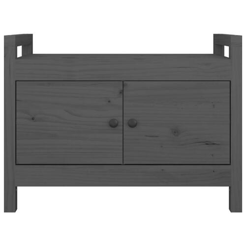 Entrébænk 80x40x60 cm massivt fyrretræ grå