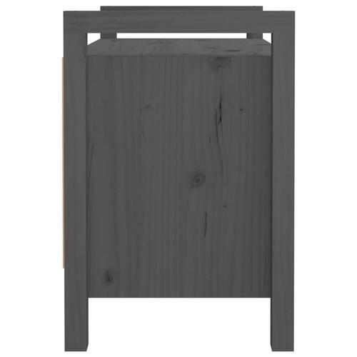 Entrébænk 80x40x60 cm massivt fyrretræ grå