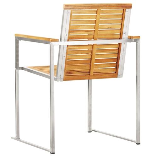 Havestole 2 stk. massivt teak og rustfrit stål