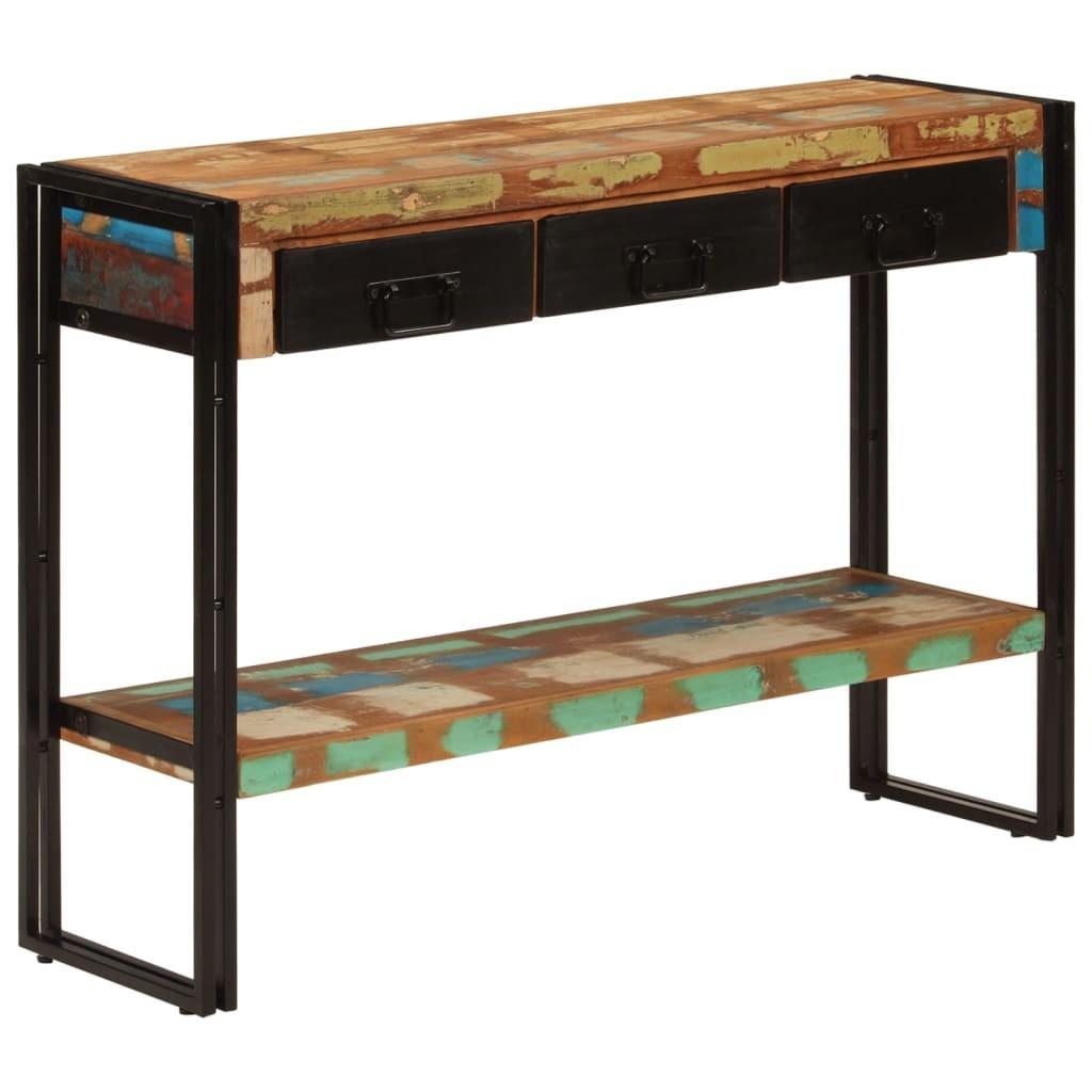 Konsolbord 110x30x76 cm massivt genbrugstræ