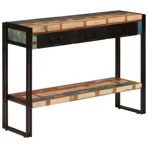 Konsolbord 110x30x76 cm massivt genbrugstræ