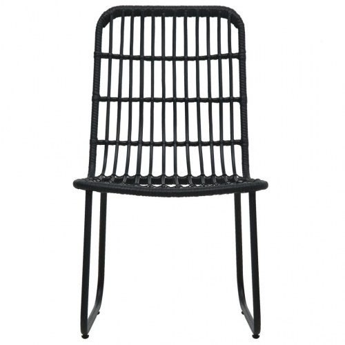 Bistrosæt 3 dele i polyrattan - sort altansæt med bord og 2 stole