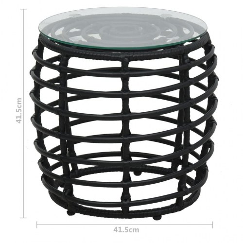 Bistrosæt 3 dele i polyrattan - sort altansæt med bord og 2 stole