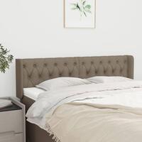 Sengegavl med kanter 163x16x78/88 cm stof gråbrun