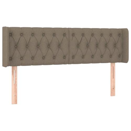 Sengegavl med kanter 163x16x78/88 cm stof gråbrun