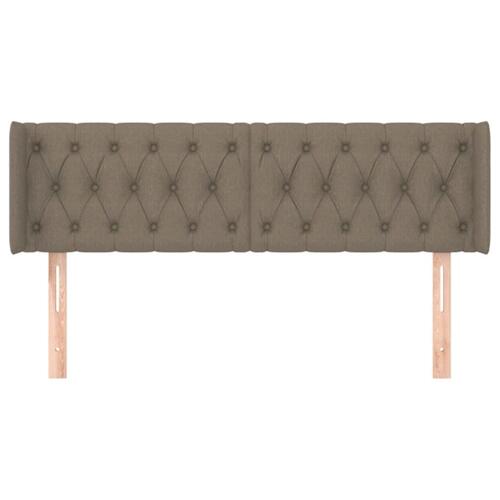 Sengegavl med kanter 163x16x78/88 cm stof gråbrun