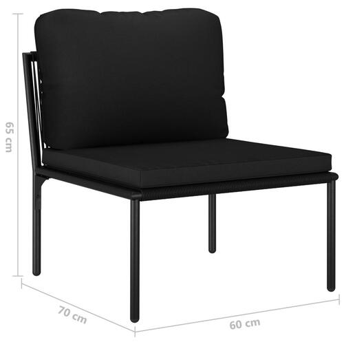 Haveloungesæt 5 dele med hynder PVC sort