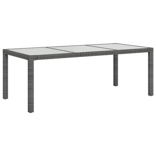 Udendørs spisebordssæt 7 dele med hynder polyrattan grå