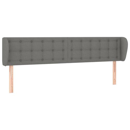Sengegavl med kanter 183x16x78/88 cm stof mørkegrå