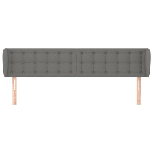 Sengegavl med kanter 183x16x78/88 cm stof mørkegrå