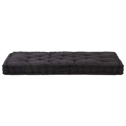 Hynde til pallesofa 120x80x10 cm bomuld sort