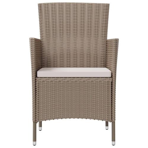Havestole med hynder 4 stk. polyrattan beige
