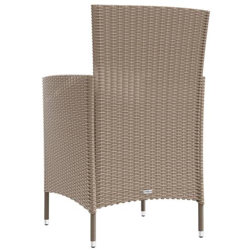 Havestole med hynder 4 stk. polyrattan beige