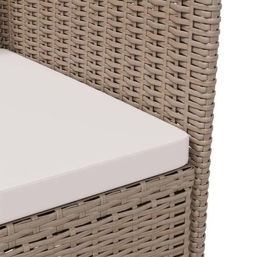Havestole med hynder 4 stk. polyrattan beige