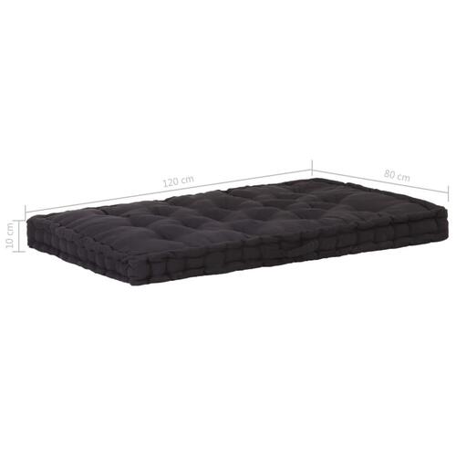 Hynde til pallesofa 120x80x10 cm bomuld sort