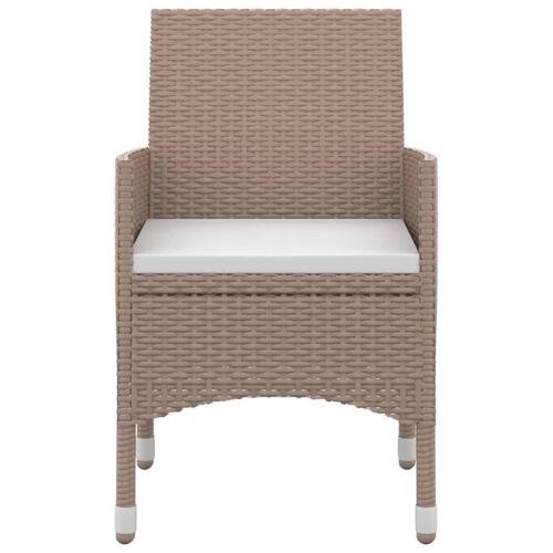 Spisebordssæt til haven 7 dele med hynder polyrattan og glas