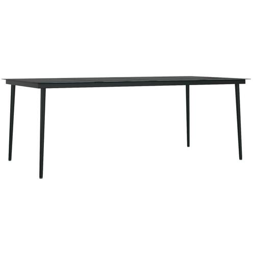 Spisebordssæt til haven 7 dele med hynder polyrattan og glas