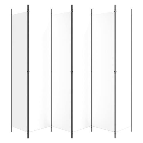 6-panels rumdeler 300x220 cm stof hvid