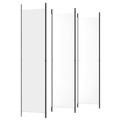 6-panels rumdeler 300x220 cm stof hvid