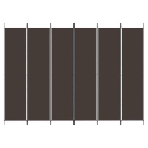 6-panels rumdeler 300x220cm stof brun
