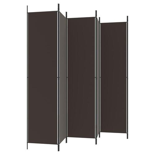 6-panels rumdeler 300x220cm stof brun