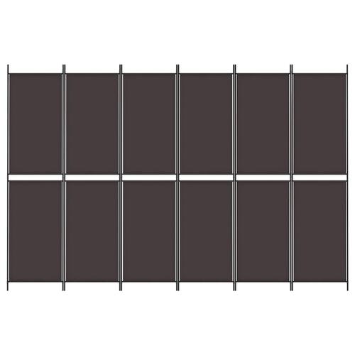 6-panels rumdeler 300x200 cm stof brun