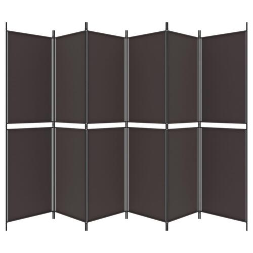 6-panels rumdeler 300x200 cm stof brun