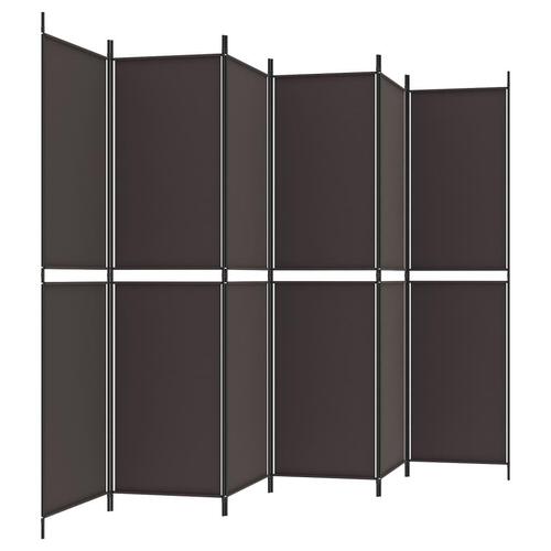6-panels rumdeler 300x200 cm stof brun