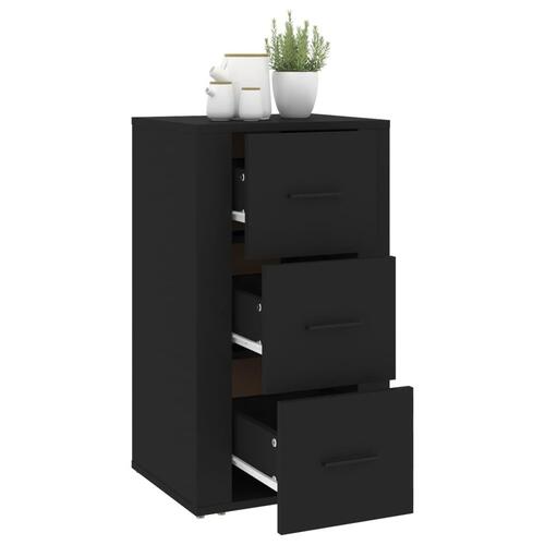 Skænk 40x33x70 cm konstrueret træ sort