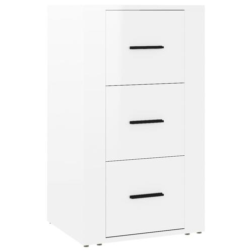 Skænk 40x33x70 cm konstrueret træ hvid højglans