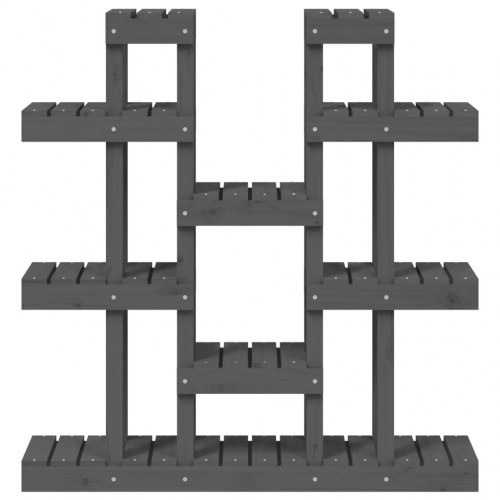 Plantestativ 104,5x25x109,5 cm massivt fyrretræ grå