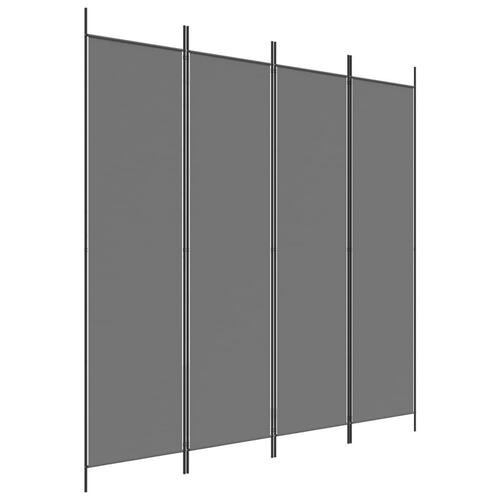 4-panels rumdeler 200x200 cm stof antracitgrå
