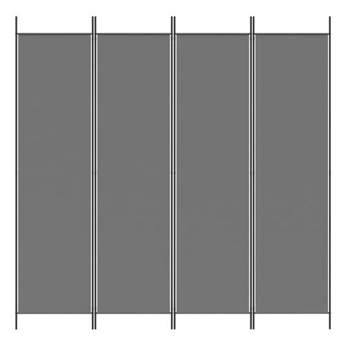 4-panels rumdeler 200x200 cm stof antracitgrå