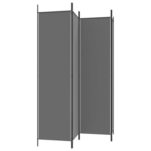 4-panels rumdeler 200x200 cm stof antracitgrå
