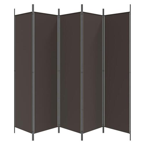 5-panels rumdeler 250x200 cm stof brun