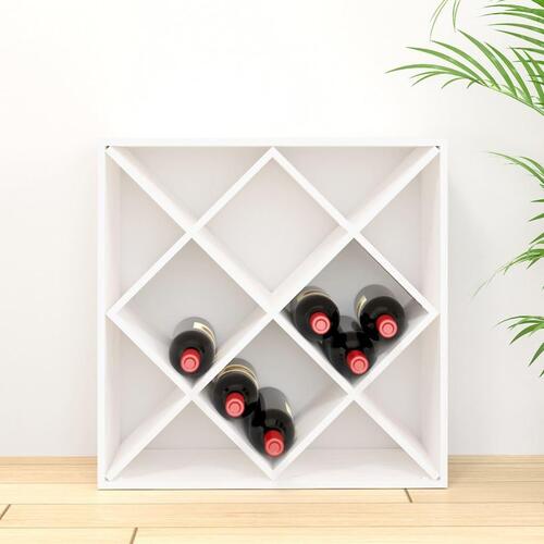 Vinreol 62x25x62 cm massivt fyrretræ hvid