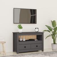 Tv-bord 79x35x52 cm massivt fyrretræ grå