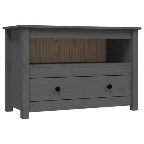 Tv-bord 79x35x52 cm massivt fyrretræ grå