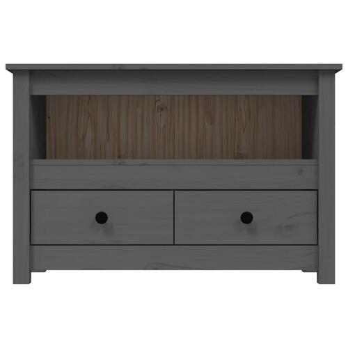 Tv-bord 79x35x52 cm massivt fyrretræ grå