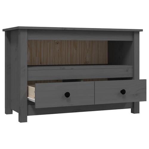 Tv-bord 79x35x52 cm massivt fyrretræ grå