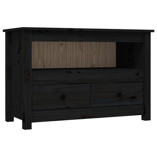 Tv-bord 79x35x52 cm massivt fyrretræ sort