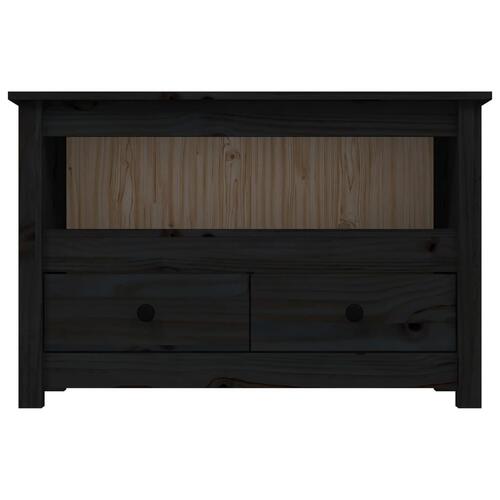 Tv-bord 79x35x52 cm massivt fyrretræ sort
