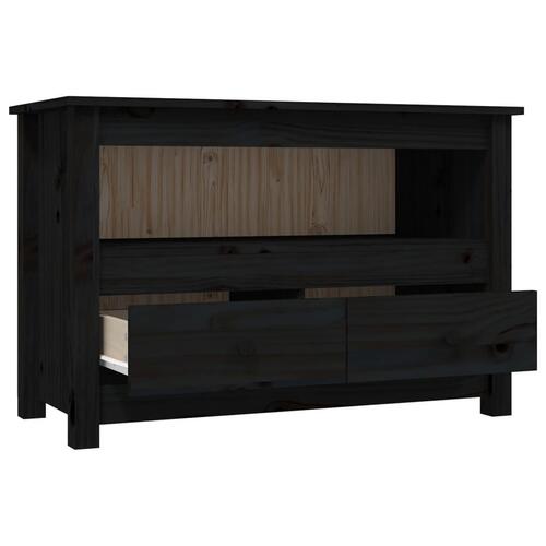 Tv-bord 79x35x52 cm massivt fyrretræ sort