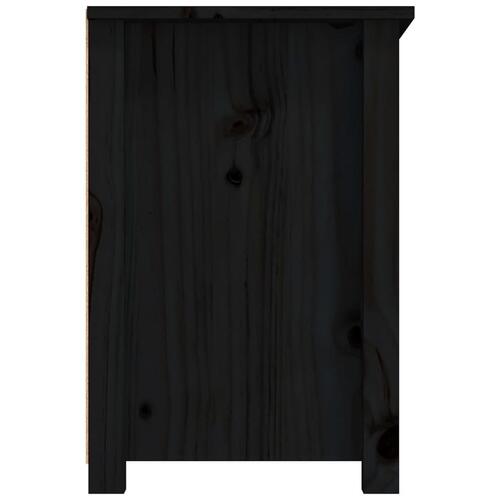 Tv-bord 79x35x52 cm massivt fyrretræ sort