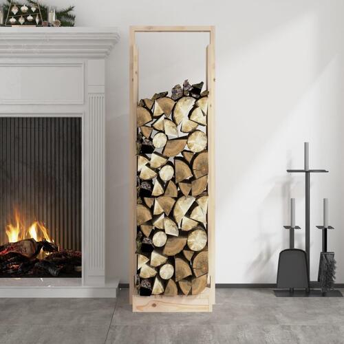 Brændestativ 33,5x30x110 cm massivt fyrretræ