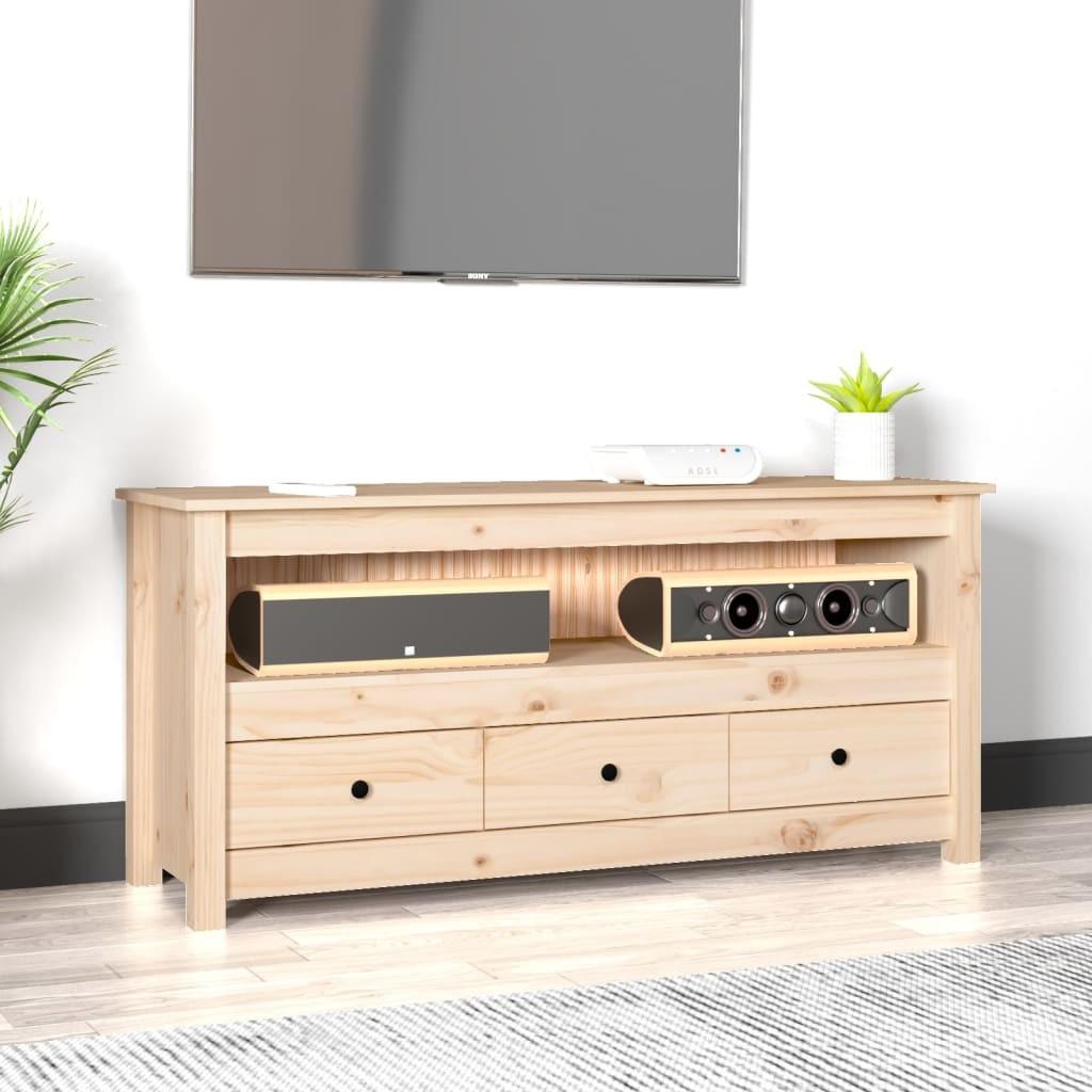 Tv-bord 114x35x52 cm massivt fyrretræ