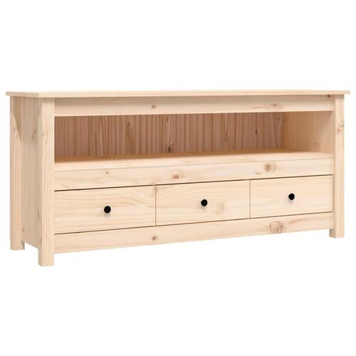 Tv-bord 114x35x52 cm massivt fyrretræ